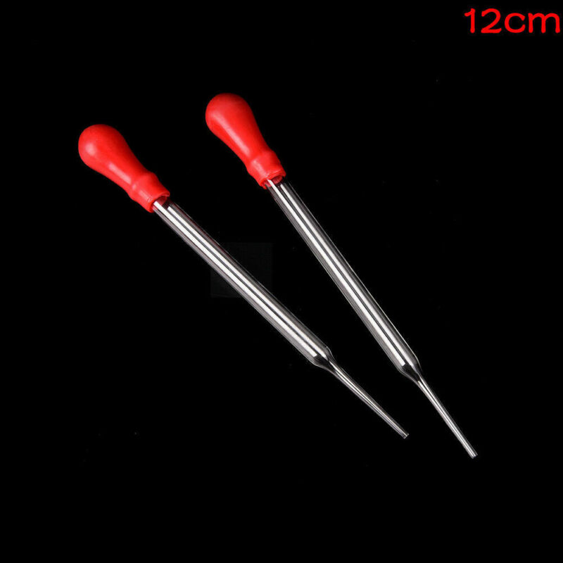 Set of 5 Laboratory Glass Pipettes with Red Rubber Caps 9-20cm