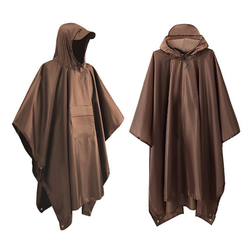 Hot Military Waterproof Raincoat Women Men Hooded Rainwear Camping Rain Poncho - Picture 16 of 16