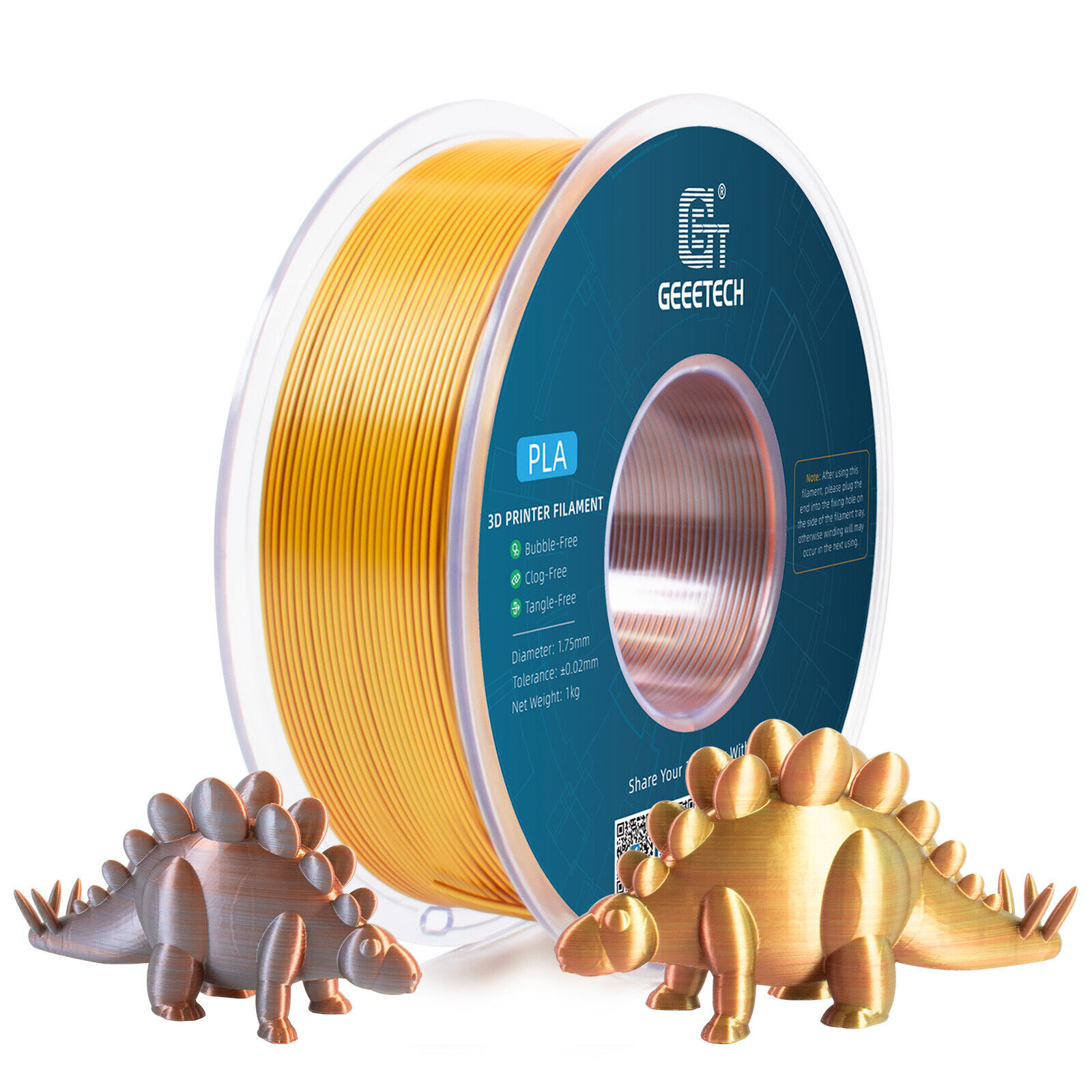 1KG 1.75mm Silk PLA GEEETECH 3D Printer Filament Dual/Tricolor Silk Gradient PLA