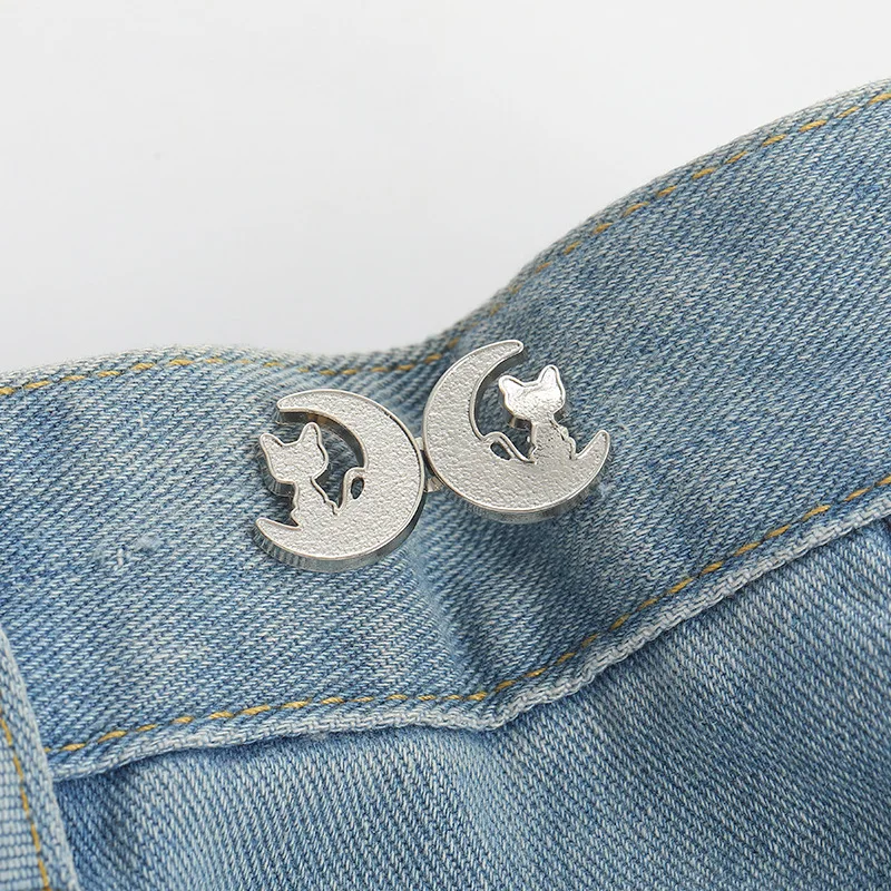 Adjustable Tightener Waist Buckle for Jeans, No Sewing Required Butterfly Button - Picture 26 of 37