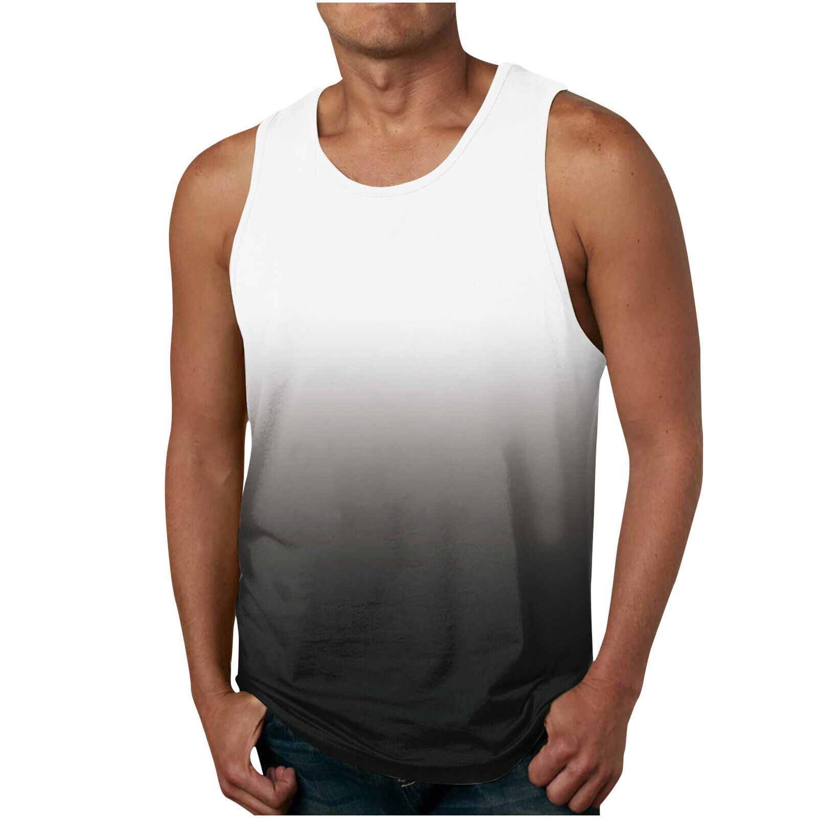 Men Fitness Bodybuilding Muscle TShirt Tank Workout Top Gym Athletic Sports Vest