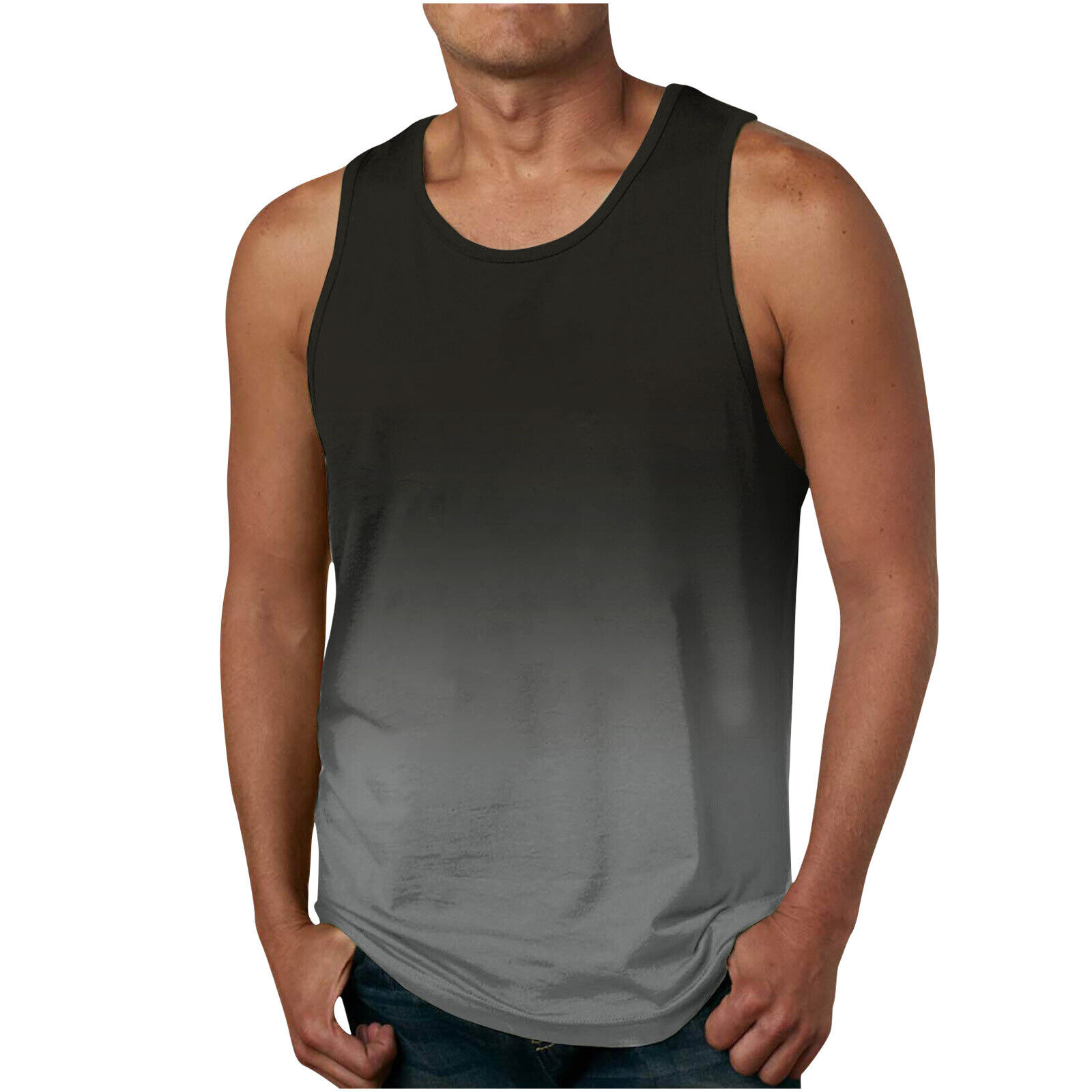 Men Fitness Bodybuilding Muscle TShirt Tank Workout Top Gym Athletic Sports Vest