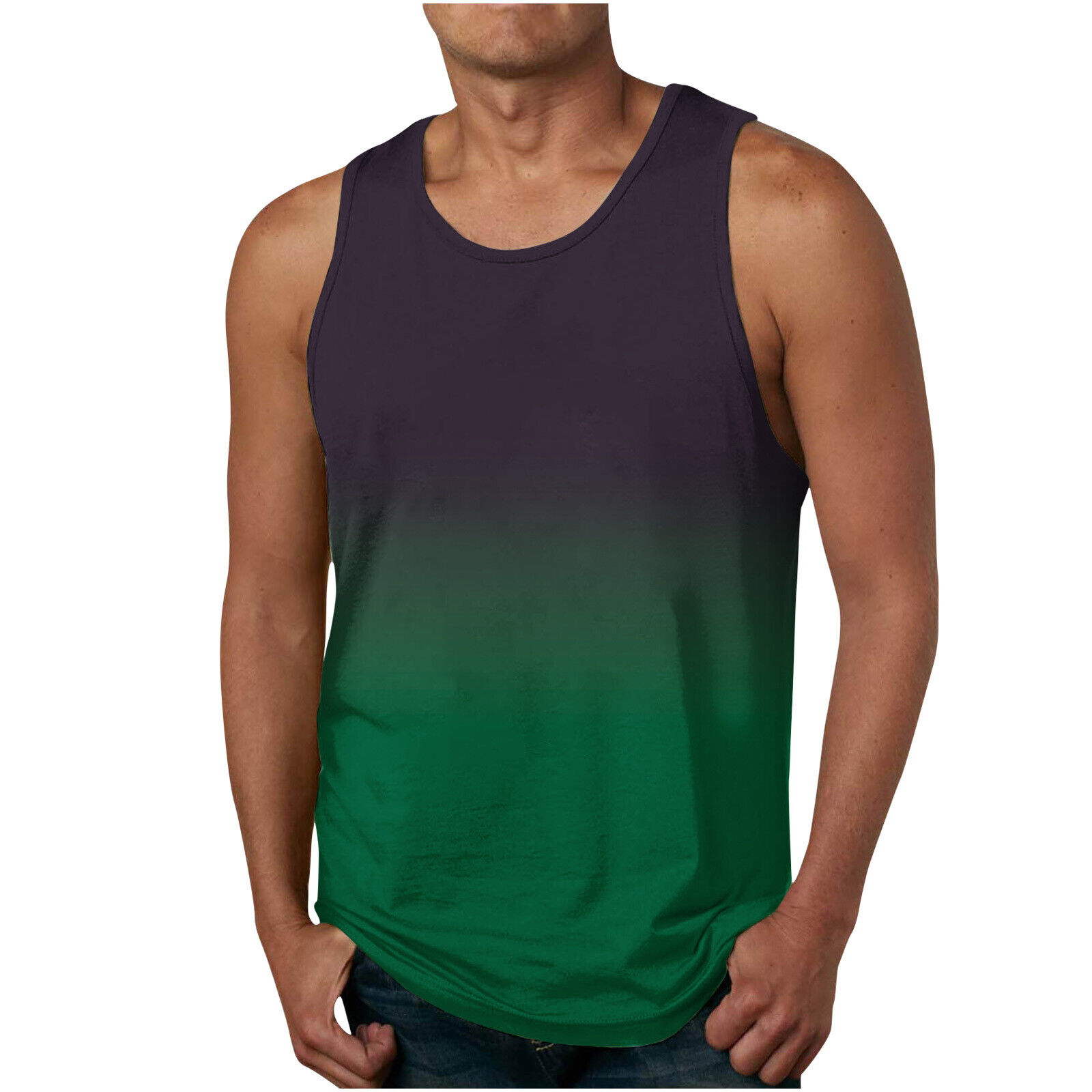 Men Fitness Bodybuilding Muscle TShirt Tank Workout Top Gym Athletic Sports Vest