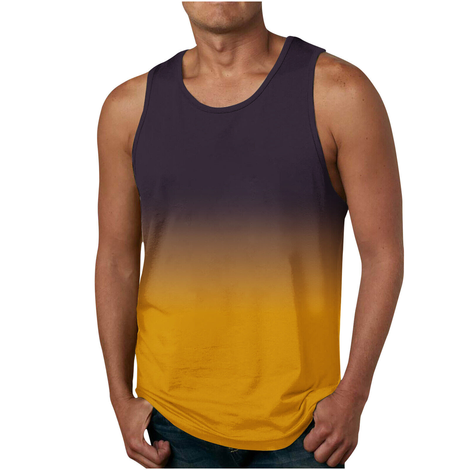 Men Fitness Bodybuilding Muscle TShirt Tank Workout Top Gym Athletic Sports Vest