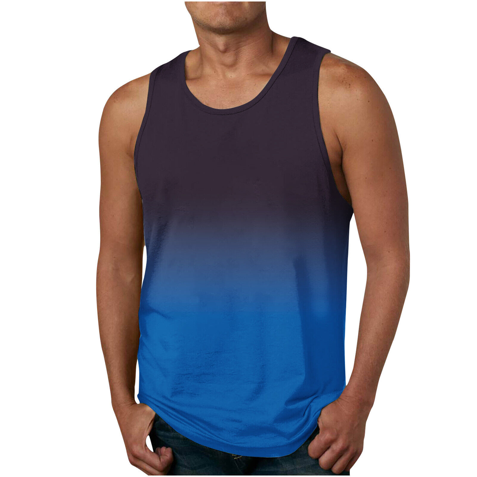 Men Fitness Bodybuilding Muscle TShirt Tank Workout Top Gym Athletic Sports Vest