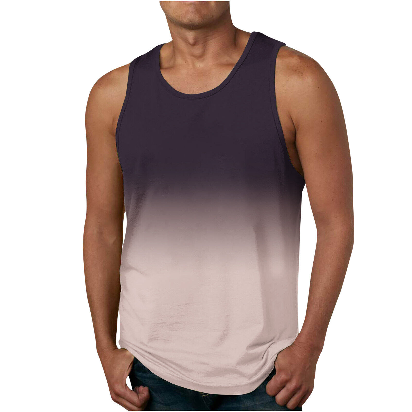 Men Fitness Bodybuilding Muscle TShirt Tank Workout Top Gym Athletic Sports Vest