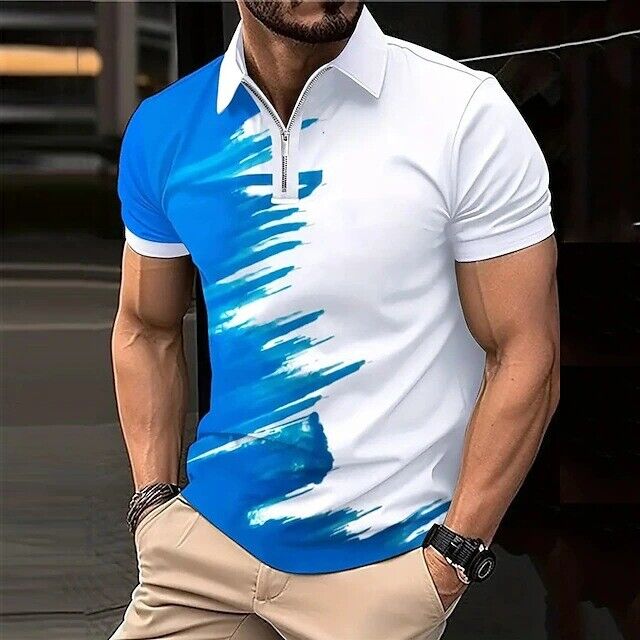 Short Sleeve T Shirt 3D Print Shirts Mens Summer Tops Slim Fit Casual Pullover