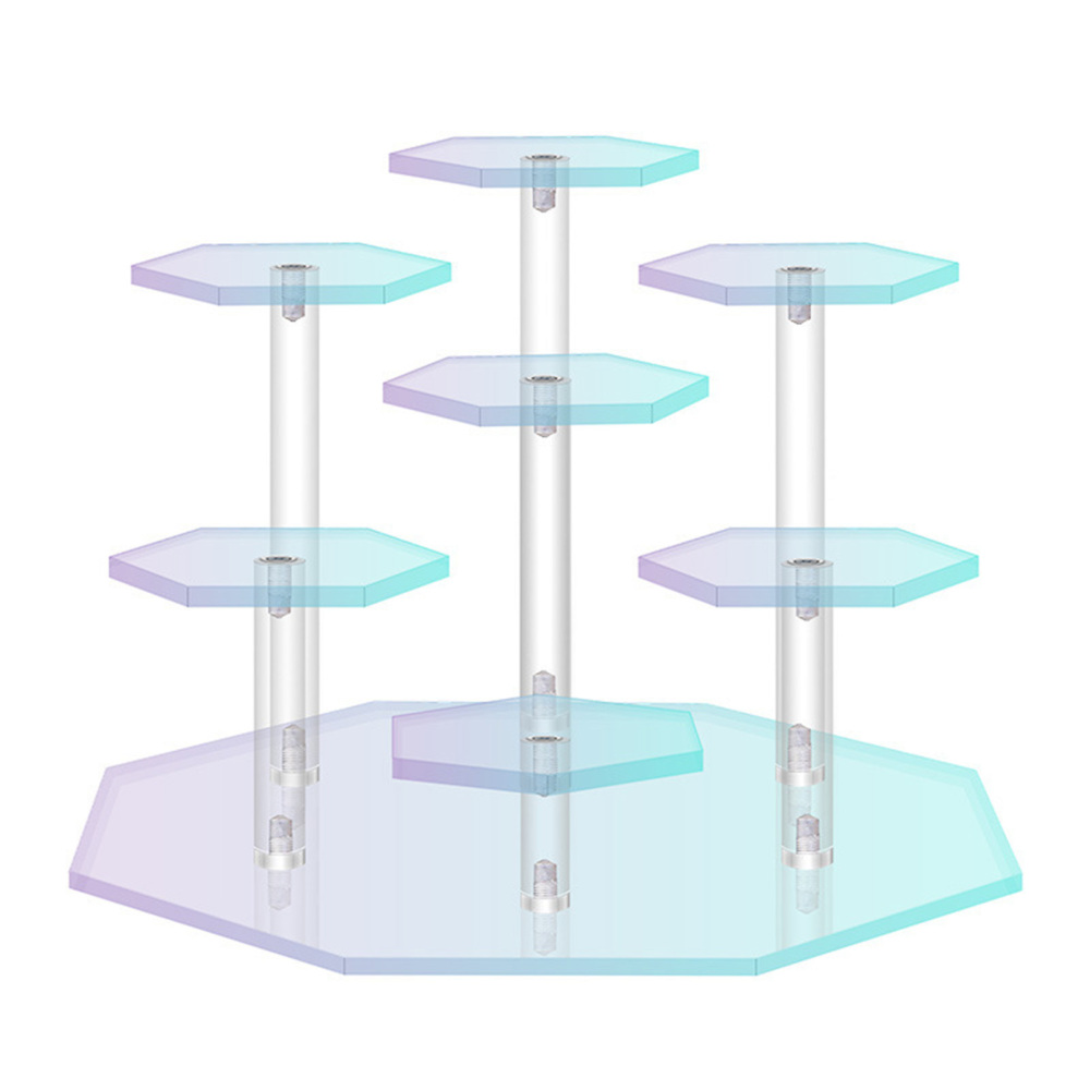 Acrylic Display Stand 7 Tier Clear Acrylic Display Shelf Riser for Action Figure