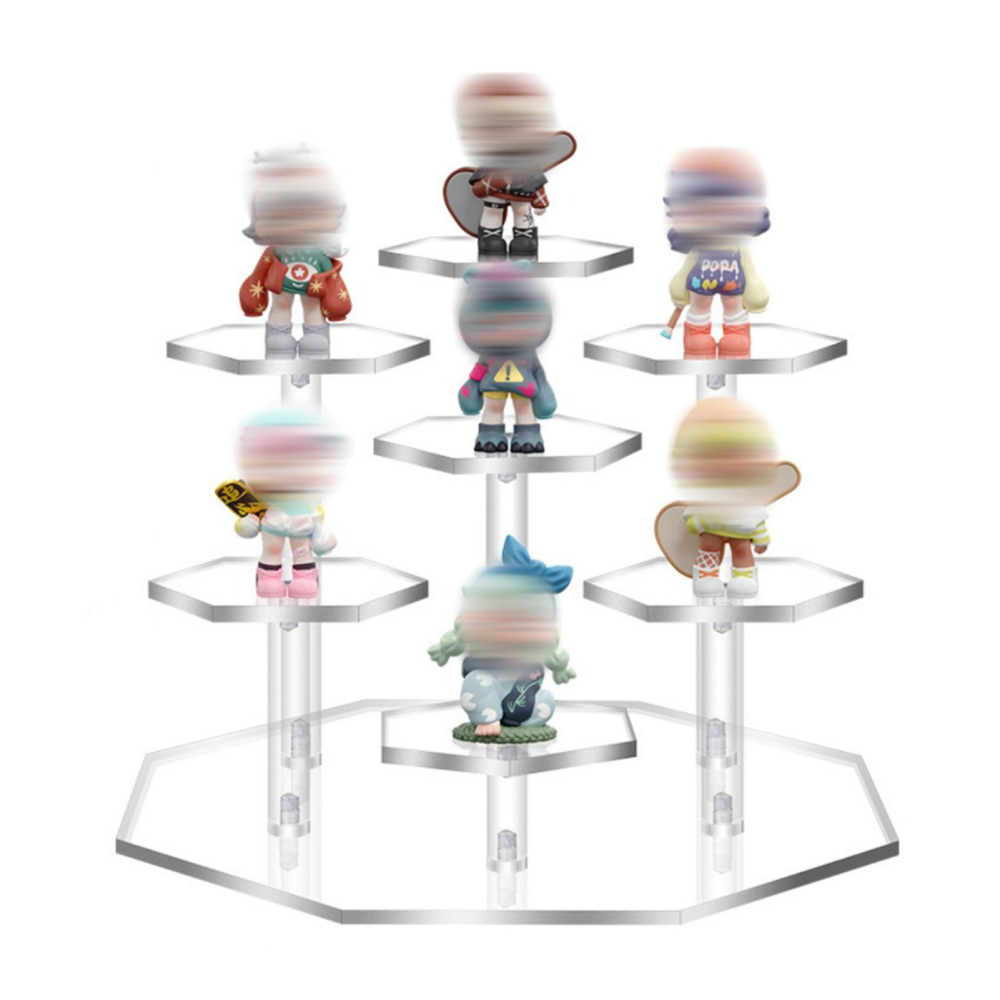 Acrylic Display Stand 7 Tier Clear Acrylic Display Shelf Riser for Action Figure
