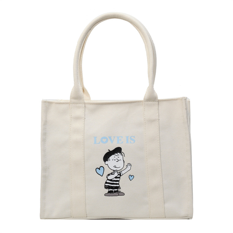 Fashionable handbag for women and men, summer canvas cartoon shoulder bag - Picture 20 of 23
