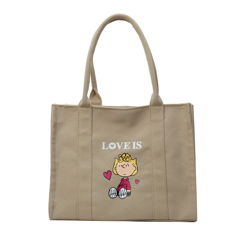 Fashionable handbag for women and men, summer canvas cartoon shoulder bag - Picture 21 of 23