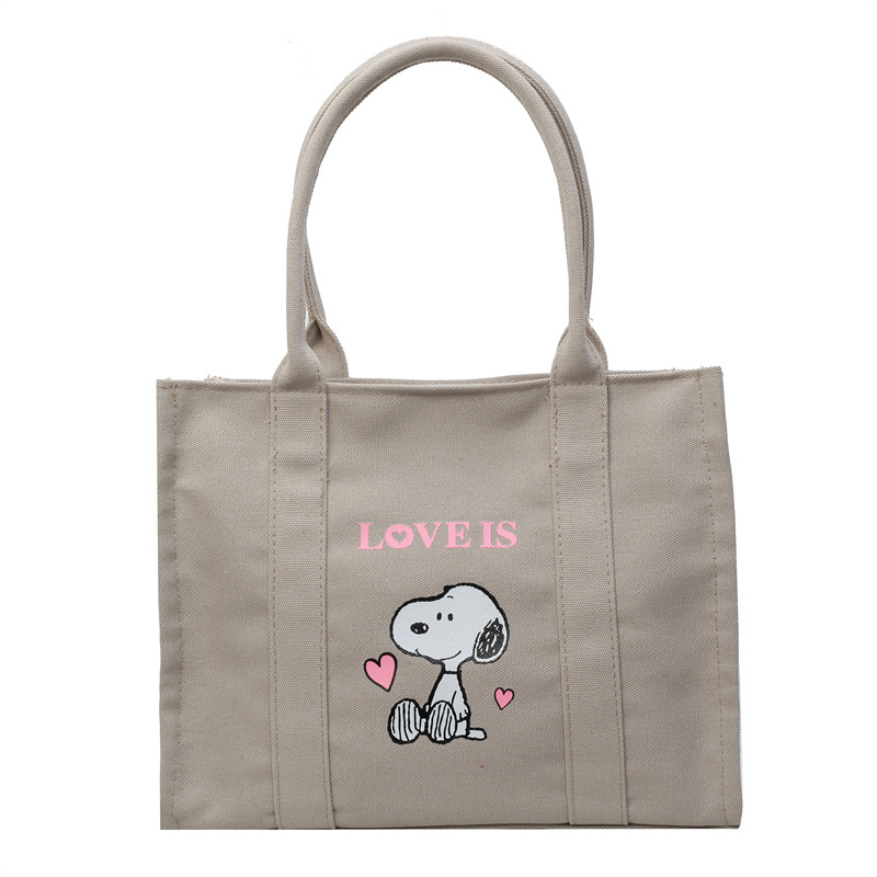 Fashionable handbag for women and men, summer canvas cartoon shoulder bag - Picture 22 of 23