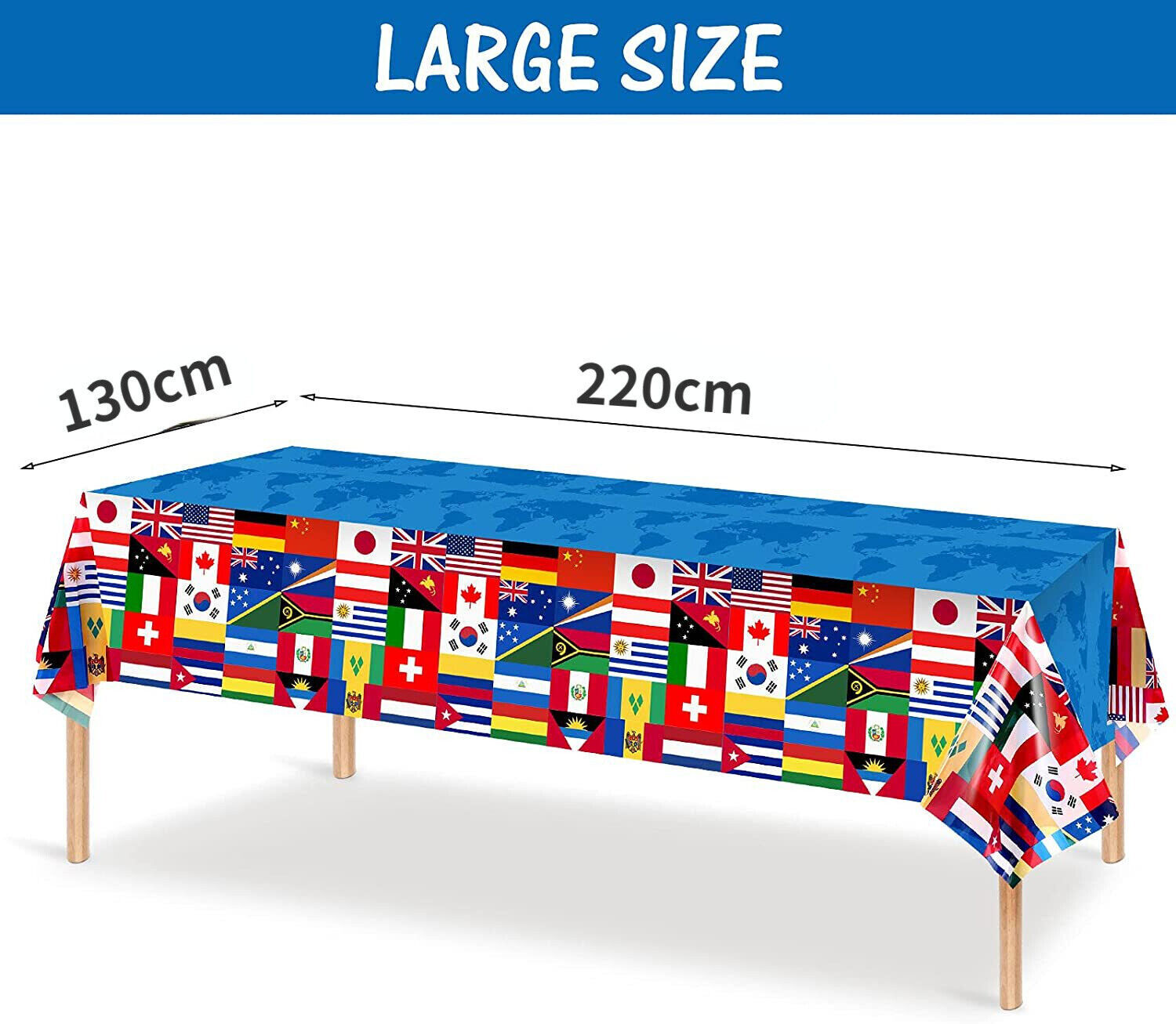 2024 Euro Football Decor Table Cloth Rectangle World Flag Eurovision Party Decor - Picture 13 of 14
