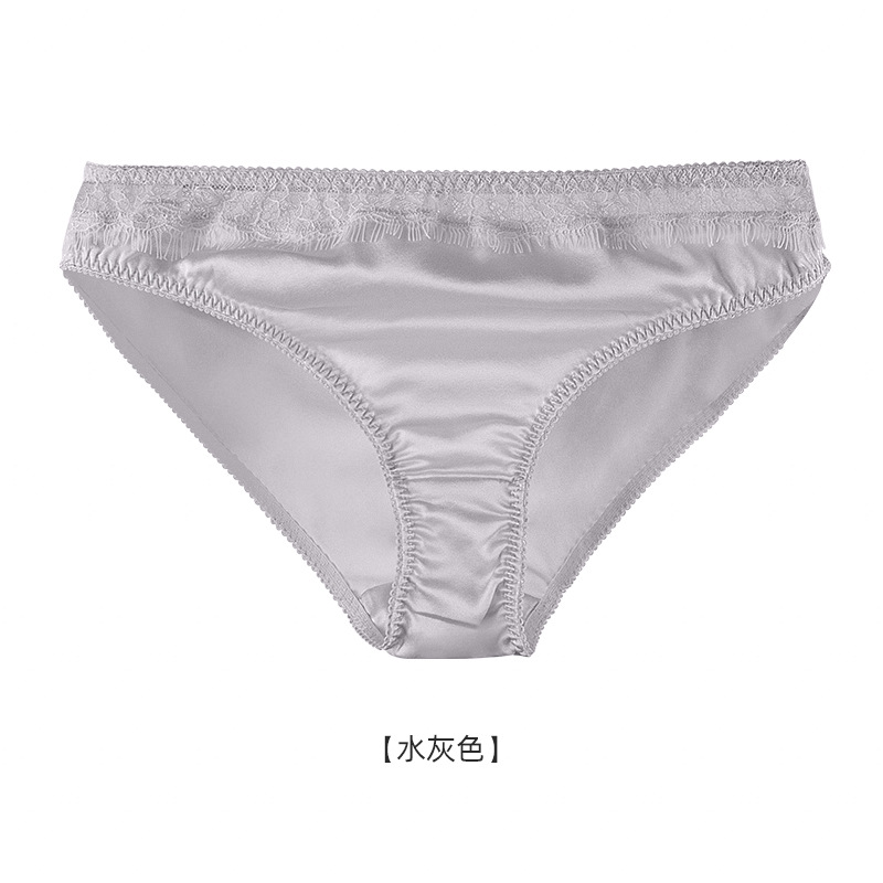 Real Mulberry Silk Underwear Women Low Waisted Briefs Breathable Skin Friendly