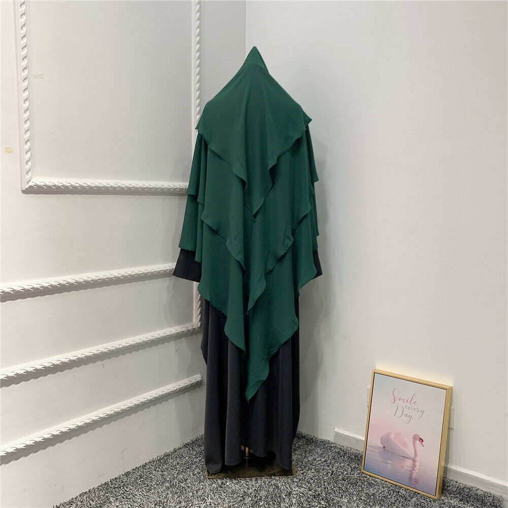 Islamic Khimar Women Muslim Prayer Hijab Scarf Niqab Nikab Burqa Abaya Dress New