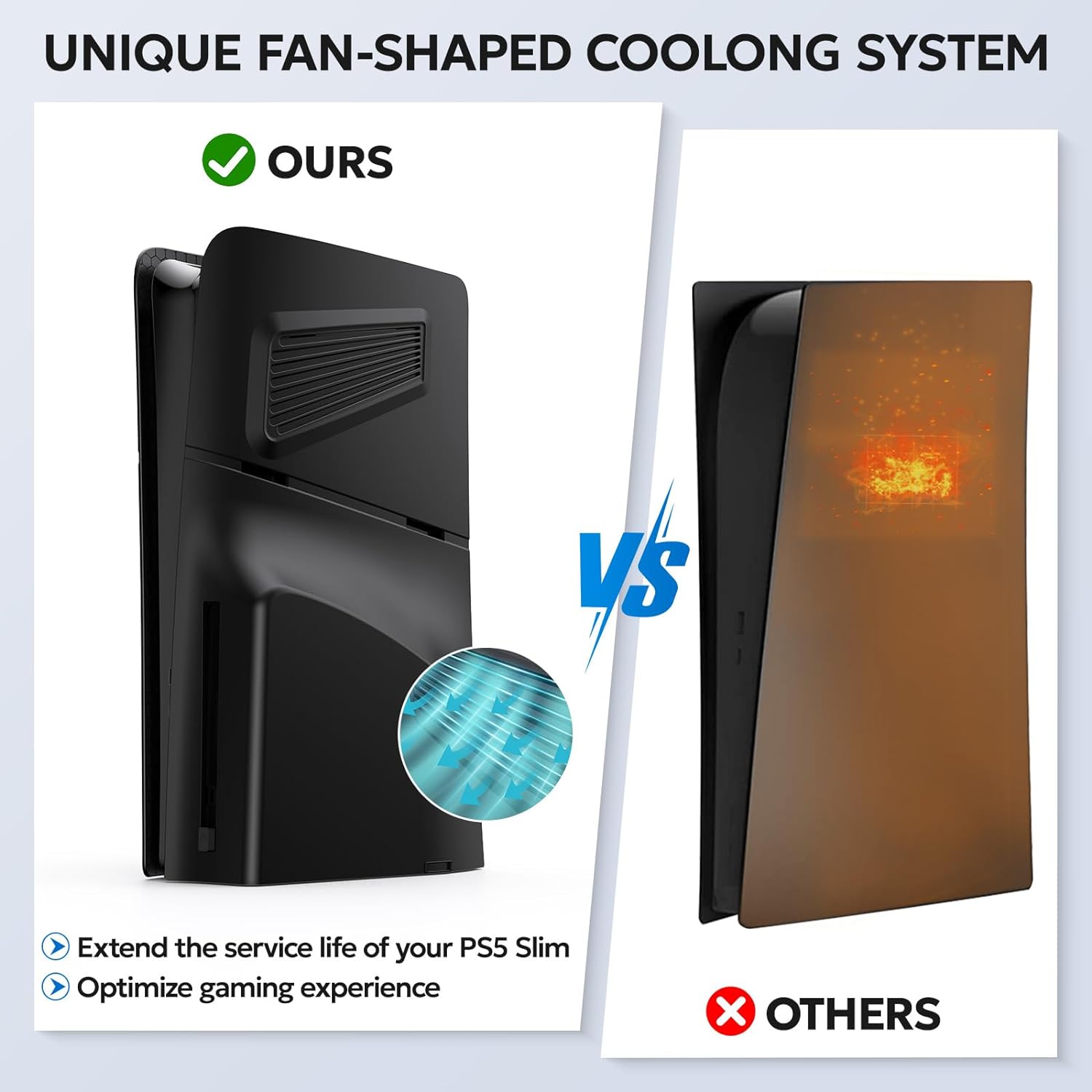 Panel de carcasa para PlayStation 5 Slim Disc Edition, placa frontal con respiraderos de refrigeración - Imagen 3 de 37