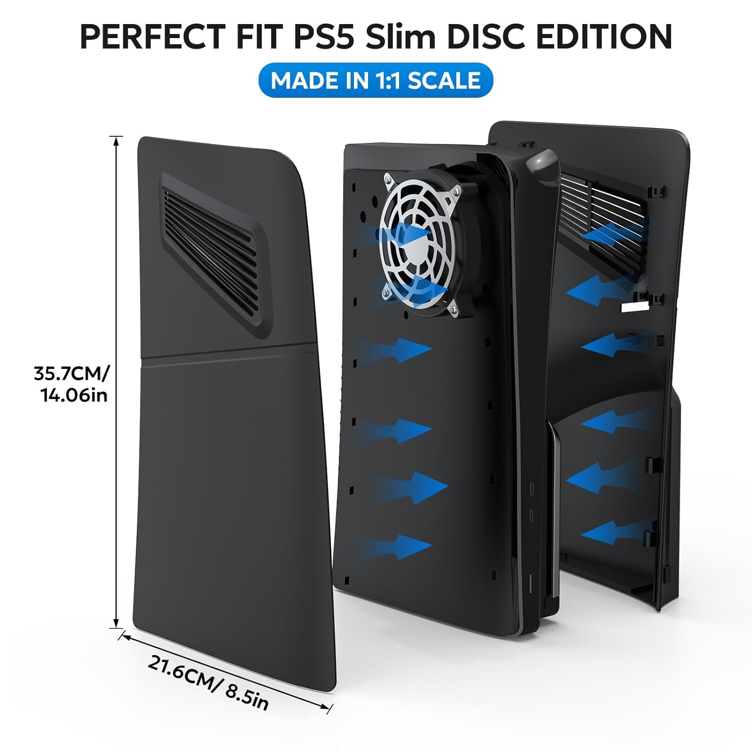 Panel de carcasa para PlayStation 5 Slim Disc Edition, placa frontal con respiraderos de refrigeración - Imagen 5 de 37
