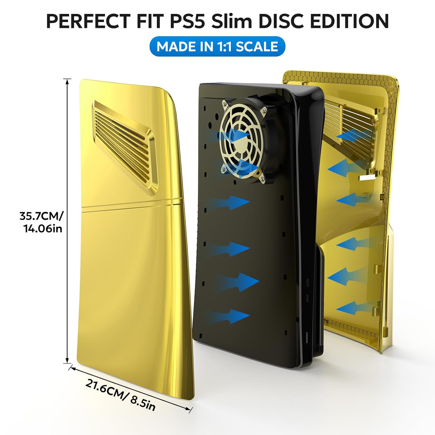 Panel de carcasa para PlayStation 5 Slim Disc Edition, placa frontal con respiraderos de refrigeración - Imagen 10 de 37