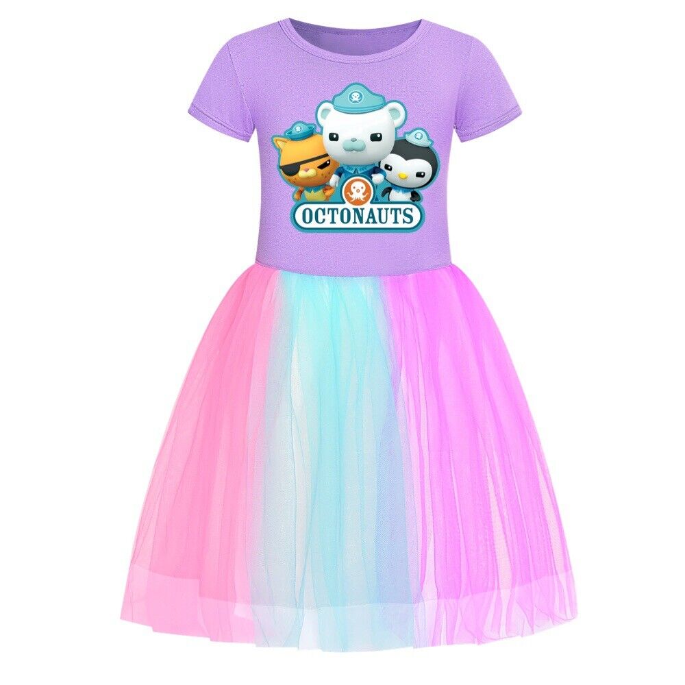 Girls The Octonauts Colorful Princess Dress Birthday Party Dress Christmas Gifts