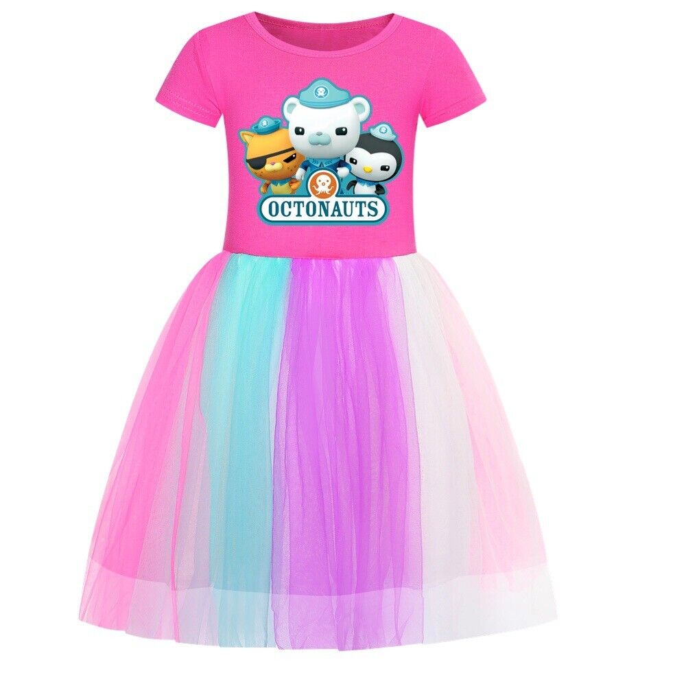 Girls The Octonauts Colorful Princess Dress Birthday Party Dress Christmas Gifts