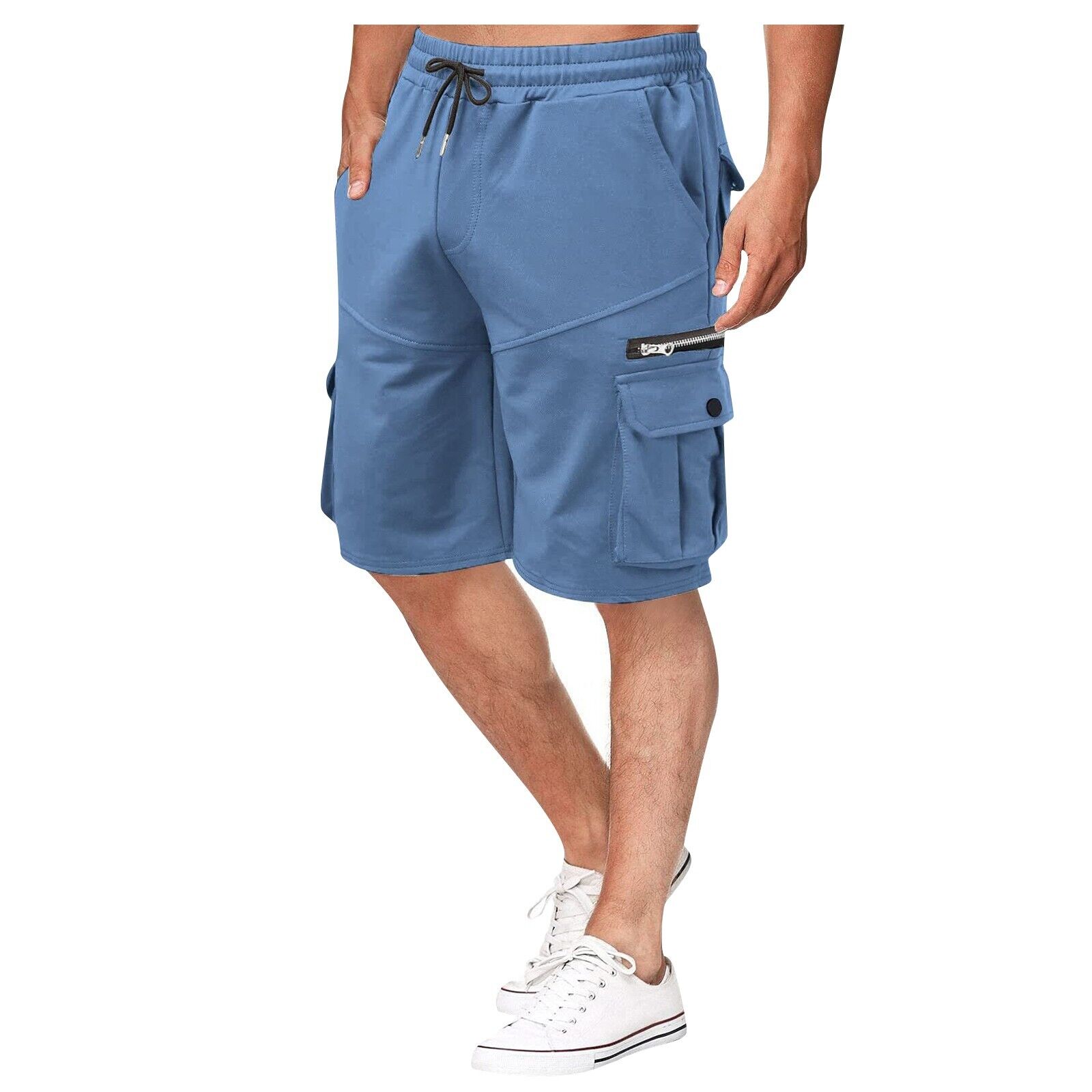 Summer Cargo Shorts Loose Casual Pants Multi-Pocket Fitness Jogging Shorts Men's - Picture 28 of 45