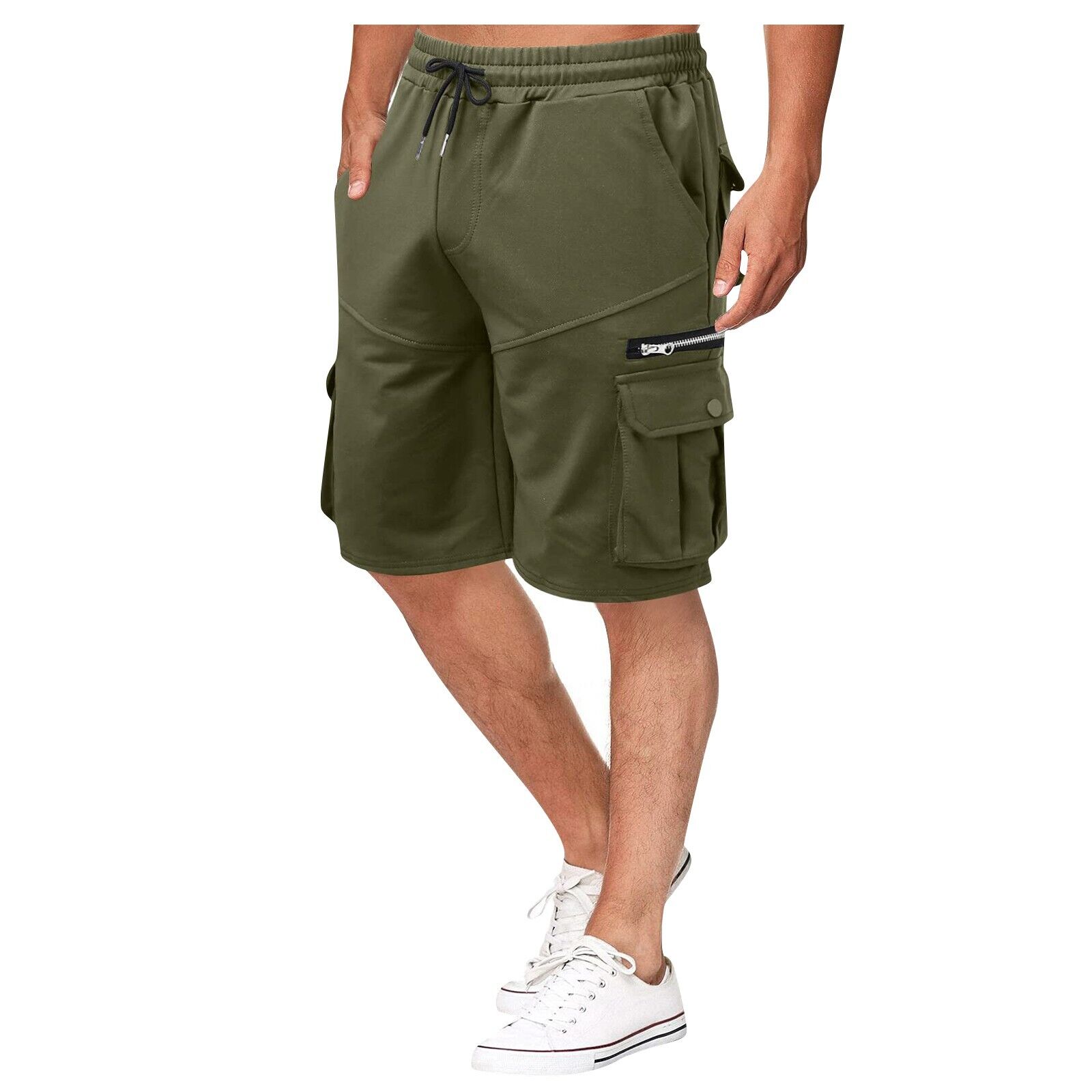 Summer Cargo Shorts Loose Casual Pants Multi-Pocket Fitness Jogging Shorts Men's - Picture 32 of 45