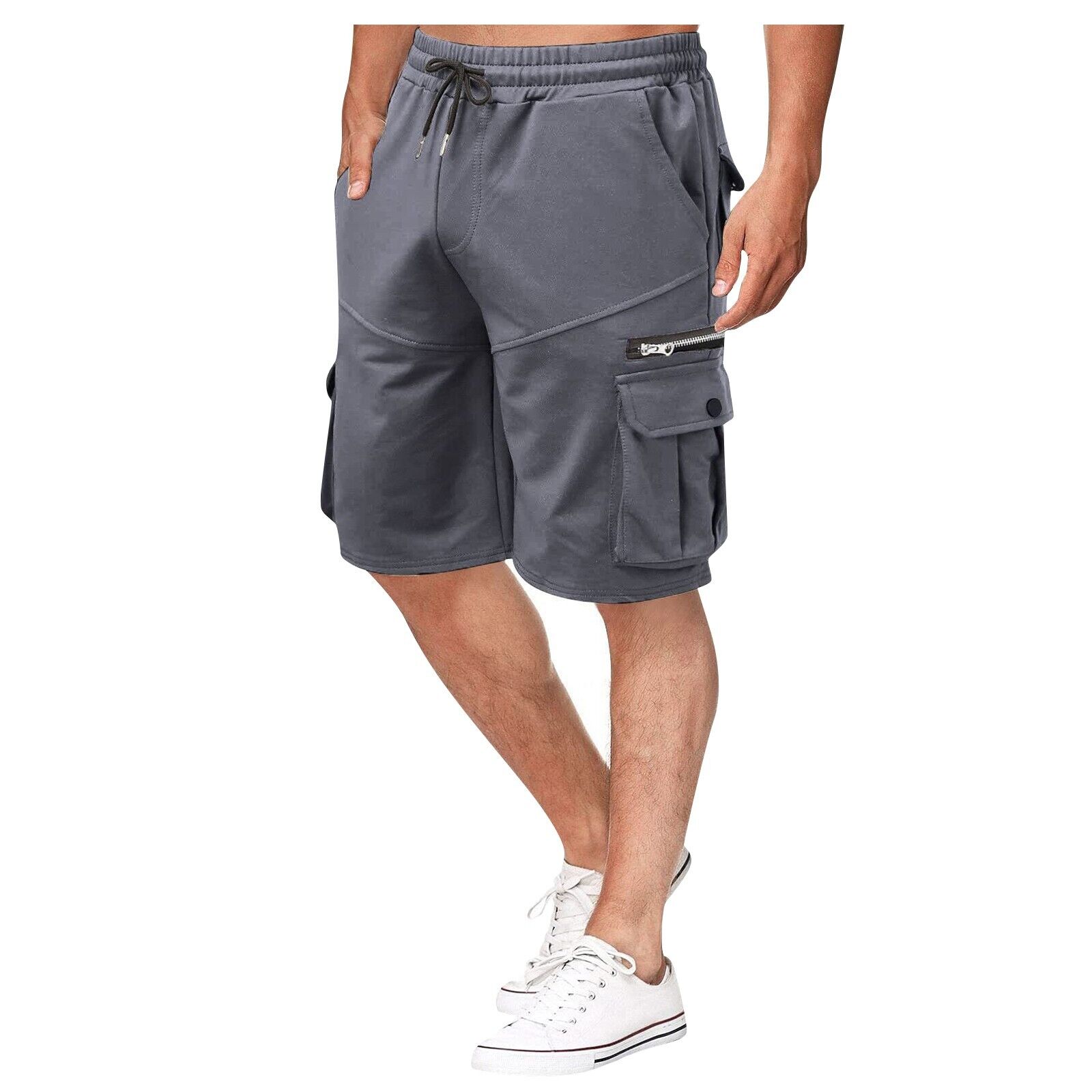 Summer Cargo Shorts Loose Casual Pants Multi-Pocket Fitness Jogging Shorts Men's - Picture 34 of 45