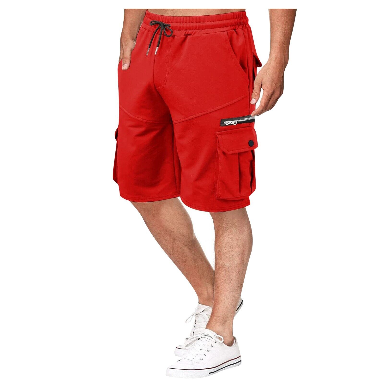 Summer Cargo Shorts Loose Casual Pants Multi-Pocket Fitness Jogging Shorts Men's - Picture 44 of 45
