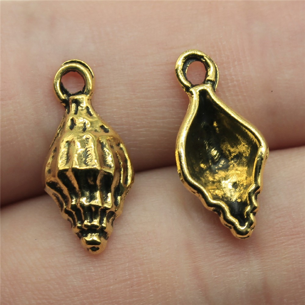 130 piezas dijes caracola de plata tibetana multicolor 19X9 mm hágalo usted mismo fabricación de joyas L11964 - Imagen 9 de 9