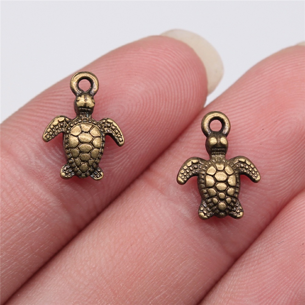 200 Pcs Multicolor Tibetan Silver Tortoise Charms 13X10MM Diy Jewelry L14656 - Picture 7 of 9