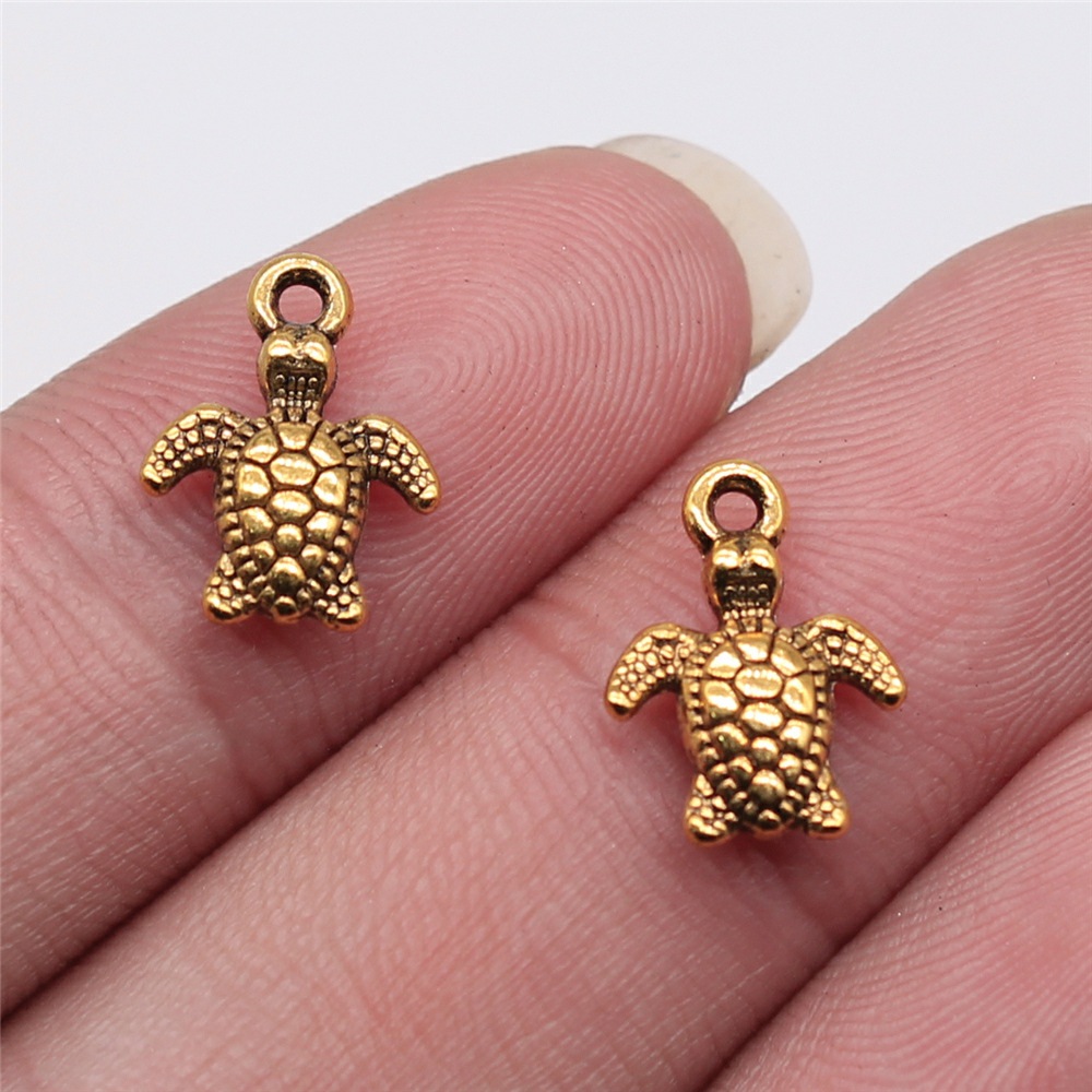 200 Pcs Multicolor Tibetan Silver Tortoise Charms 13X10MM Diy Jewelry L14656 - Picture 8 of 9