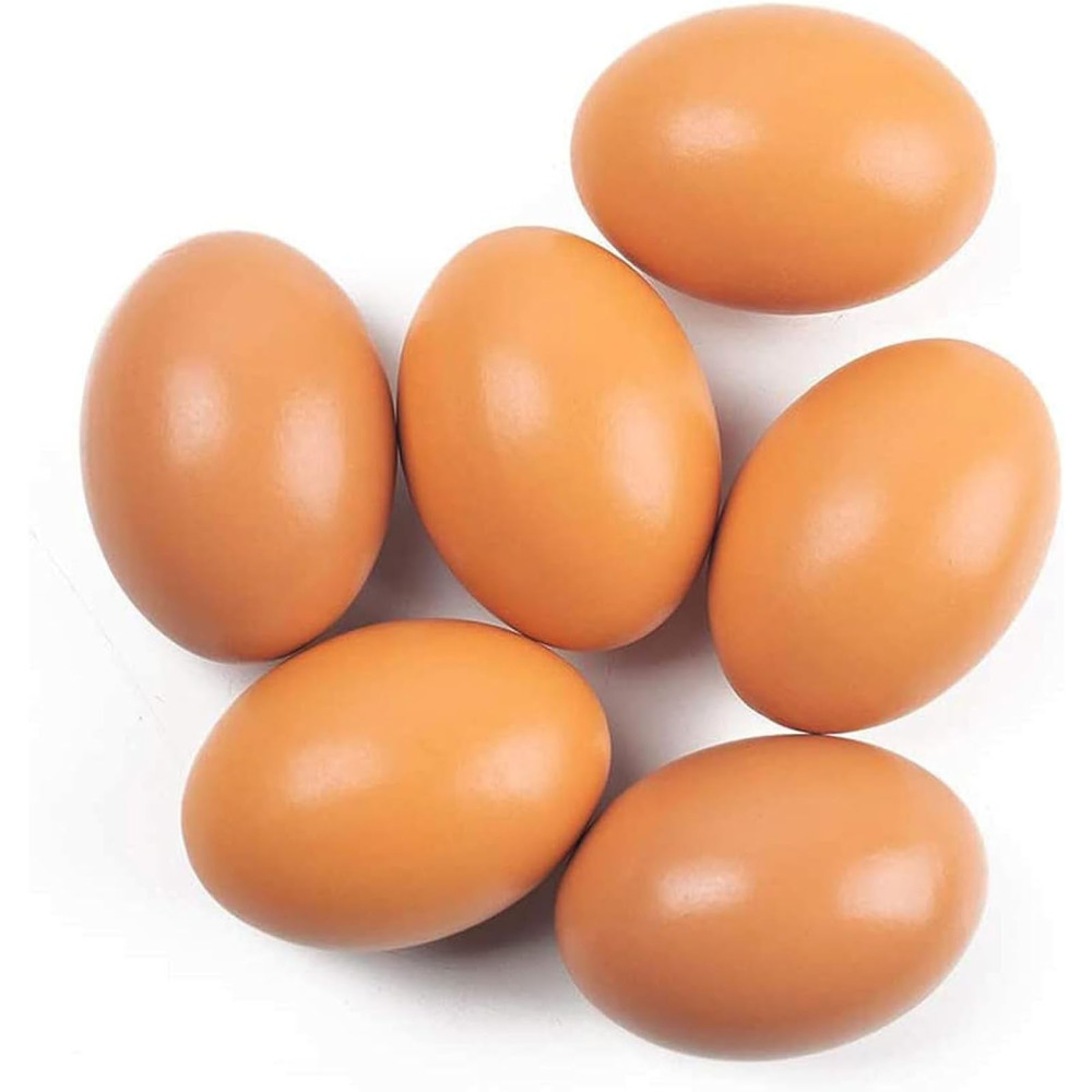 Pack of 6 Dummy Wooden Chicken Hens Nest Eggs Poultry Fowl Farming Tool Fake Egg