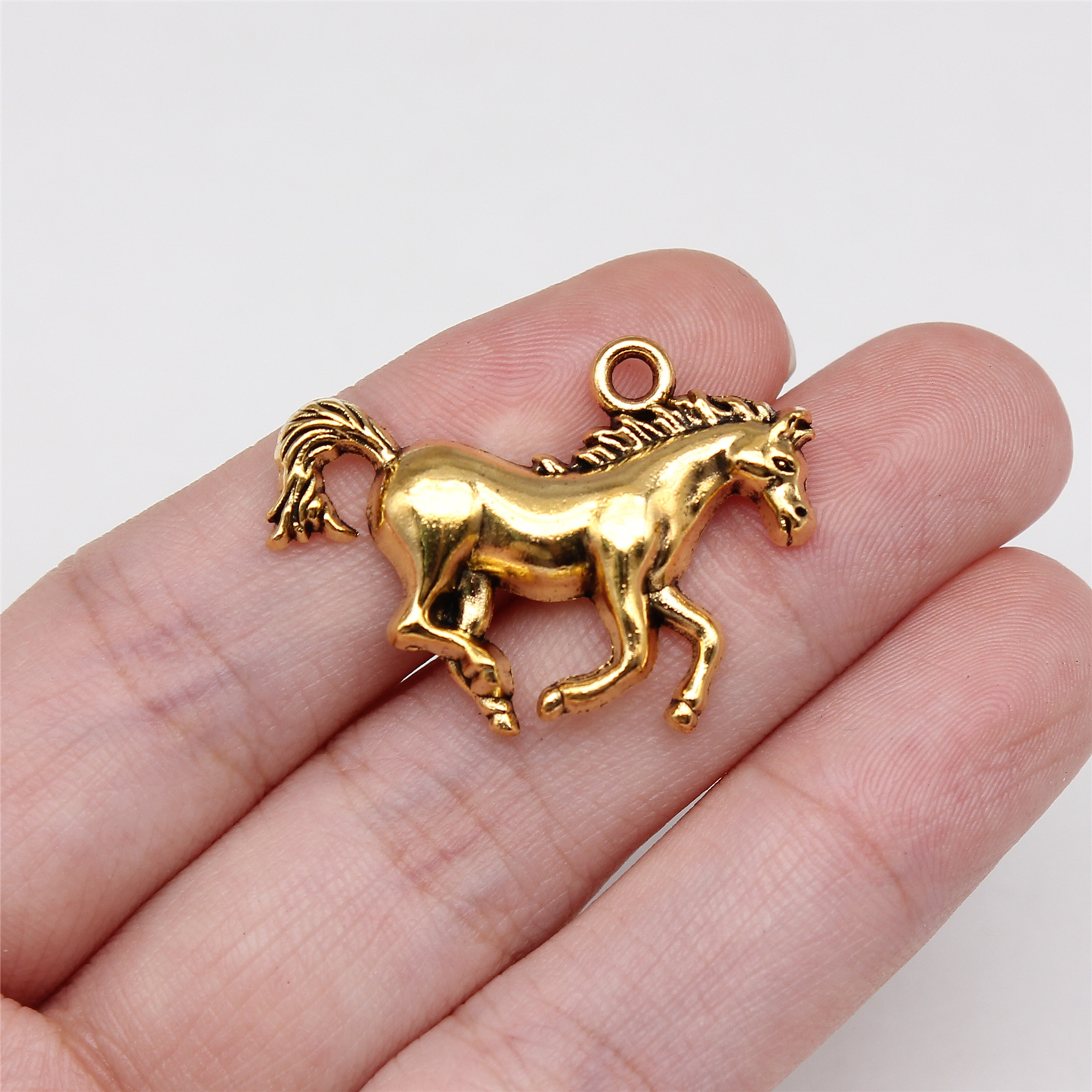 36 piezas dijes de caballo enchapados en bronce multicolor 30X22 mm hágalo usted mismo fabricación de joyas L16101 - Imagen 9 de 13