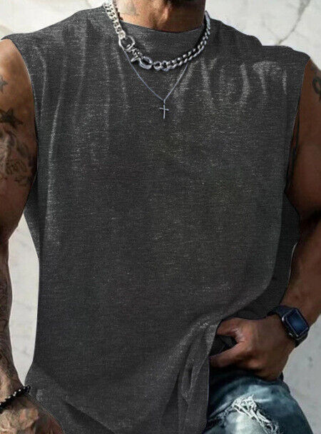 Men Fitness Tank Top Gym Muscle Bodybuilding Sport Vest T Shirt Pullover !