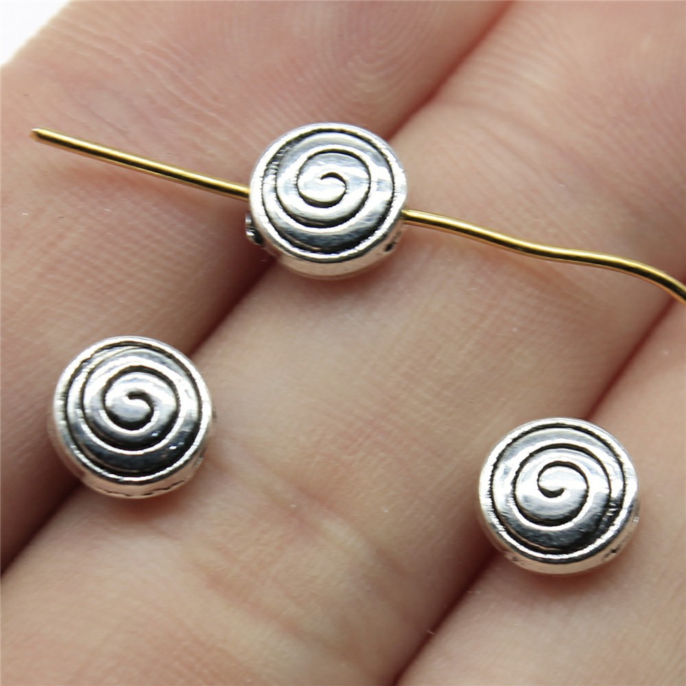 150 Pcs Multicolor Tibetan Silver Whorl Spacers Beads 8X8X4MM Diy Jewelry L13931 - Picture 8 of 10