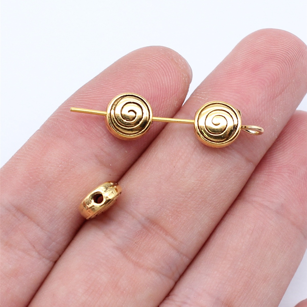 150 Pcs Multicolor Tibetan Silver Whorl Spacers Beads 8X8X4MM Diy Jewelry L13931 - Picture 10 of 10