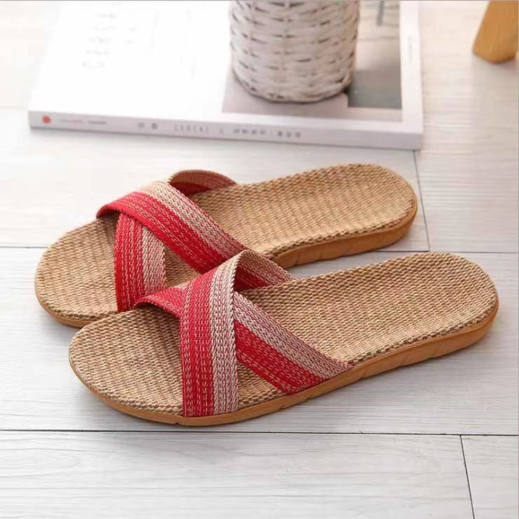 Linen Sandals for Couples Indoor Home Decor Cotton and Linen Slippers - Picture 7 of 7