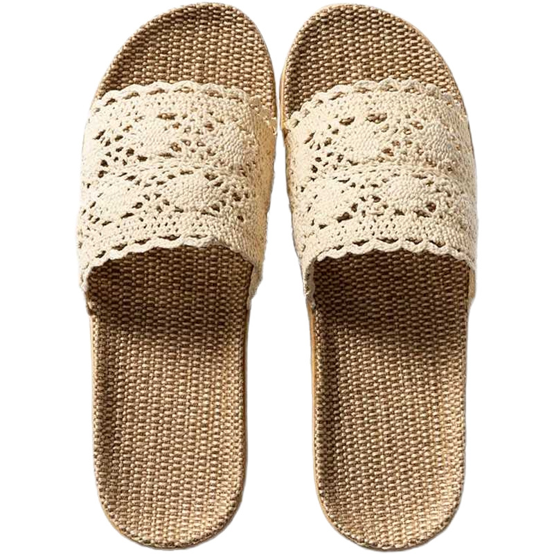 Summer Lace Women's Sandals and Slippers Home and Indoor Linen Slippers - Picture 6 of 8