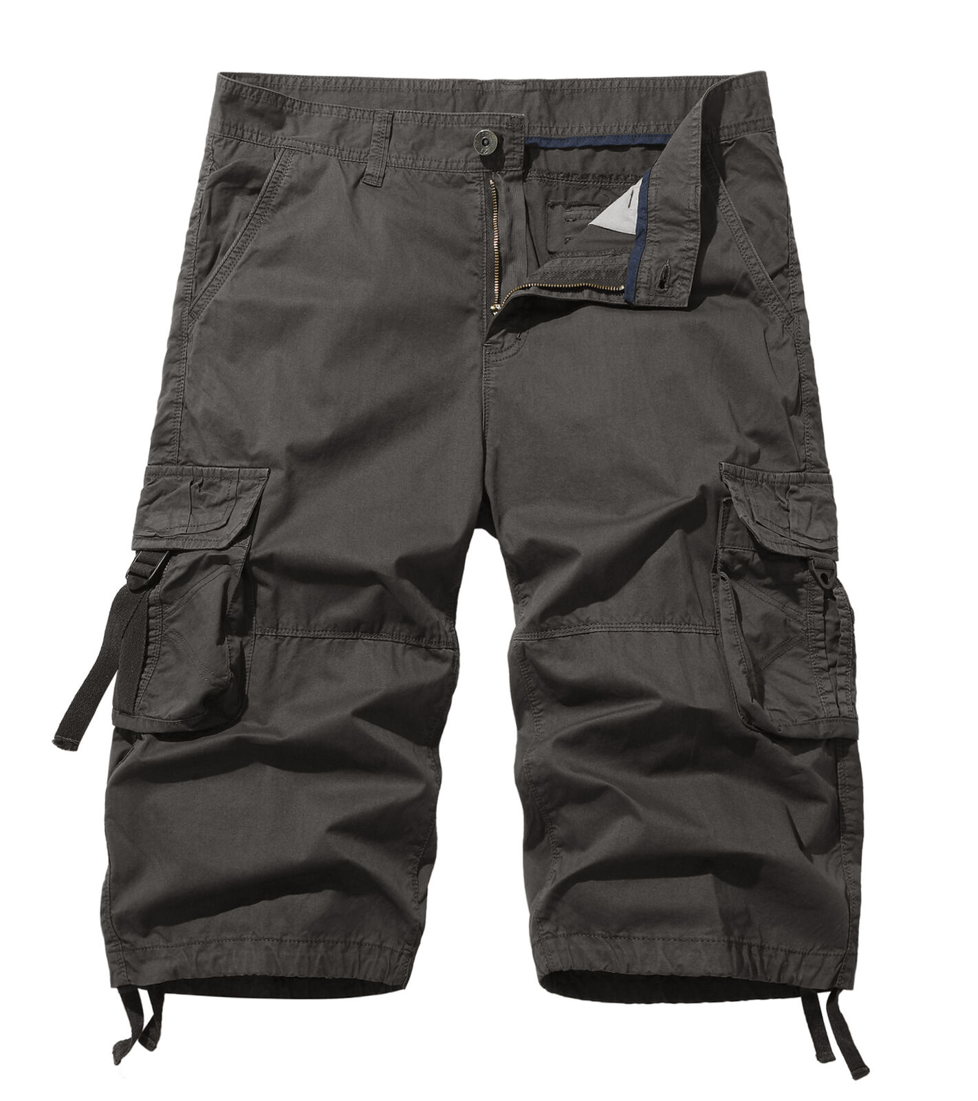 Summer Shorts Men's Sports Casual Capris Mens Multi Pockets Straight Cargo Pants - Picture 29 of 36