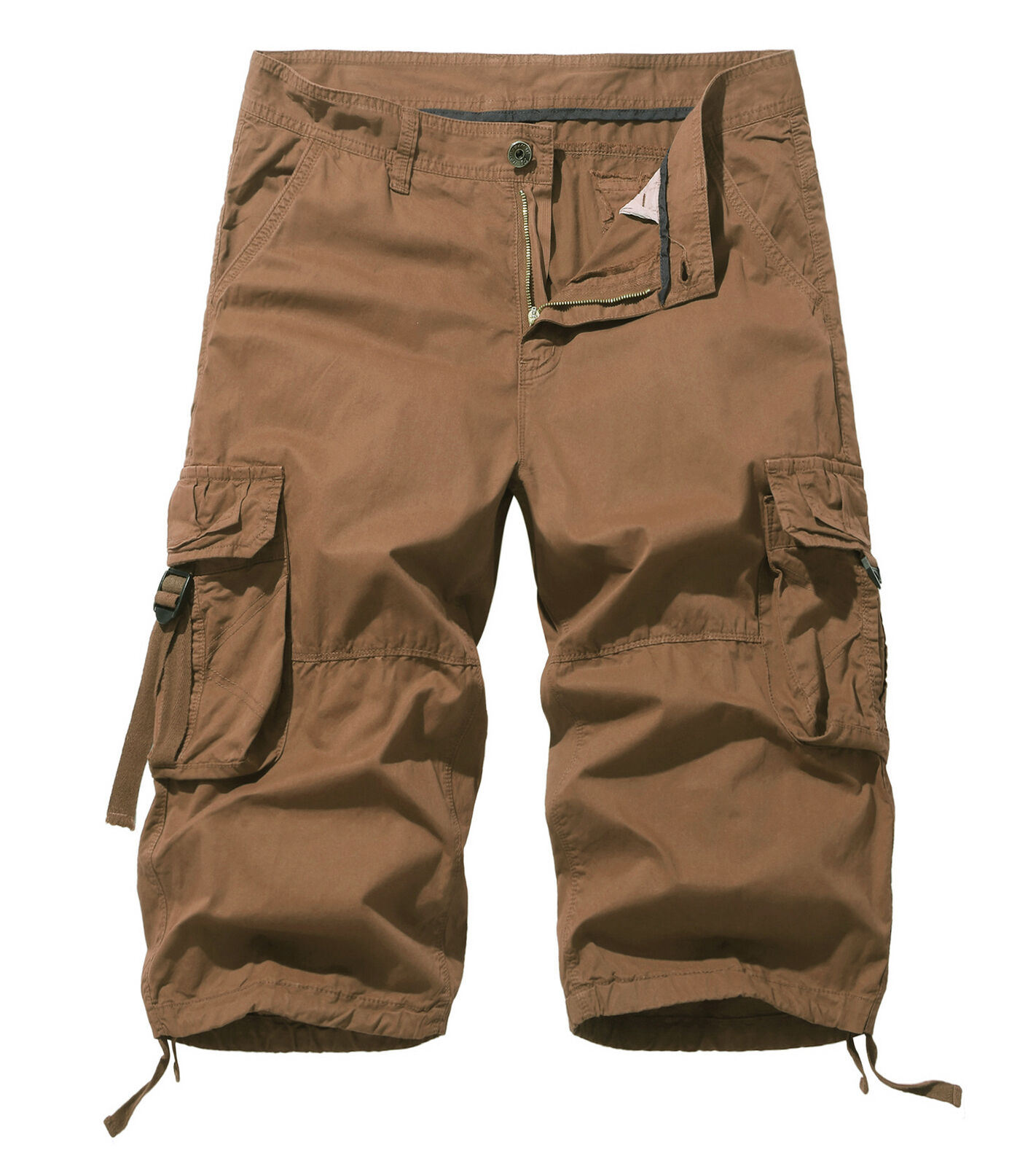 Summer Shorts Men's Sports Casual Capris Mens Multi Pockets Straight Cargo Pants - Picture 34 of 36