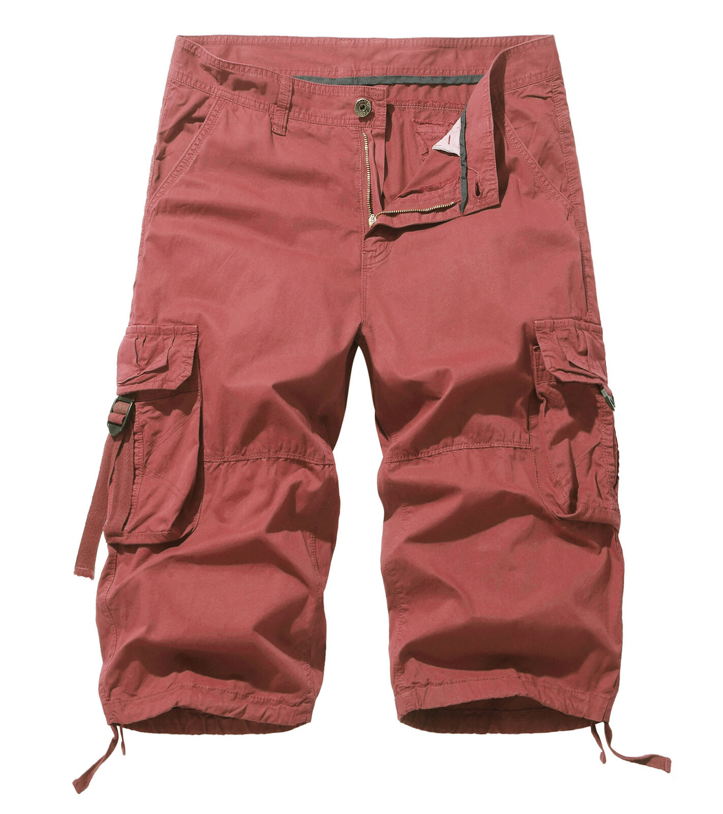 Summer Shorts Men's Sports Casual Capris Mens Multi Pockets Straight Cargo Pants - Picture 36 of 36