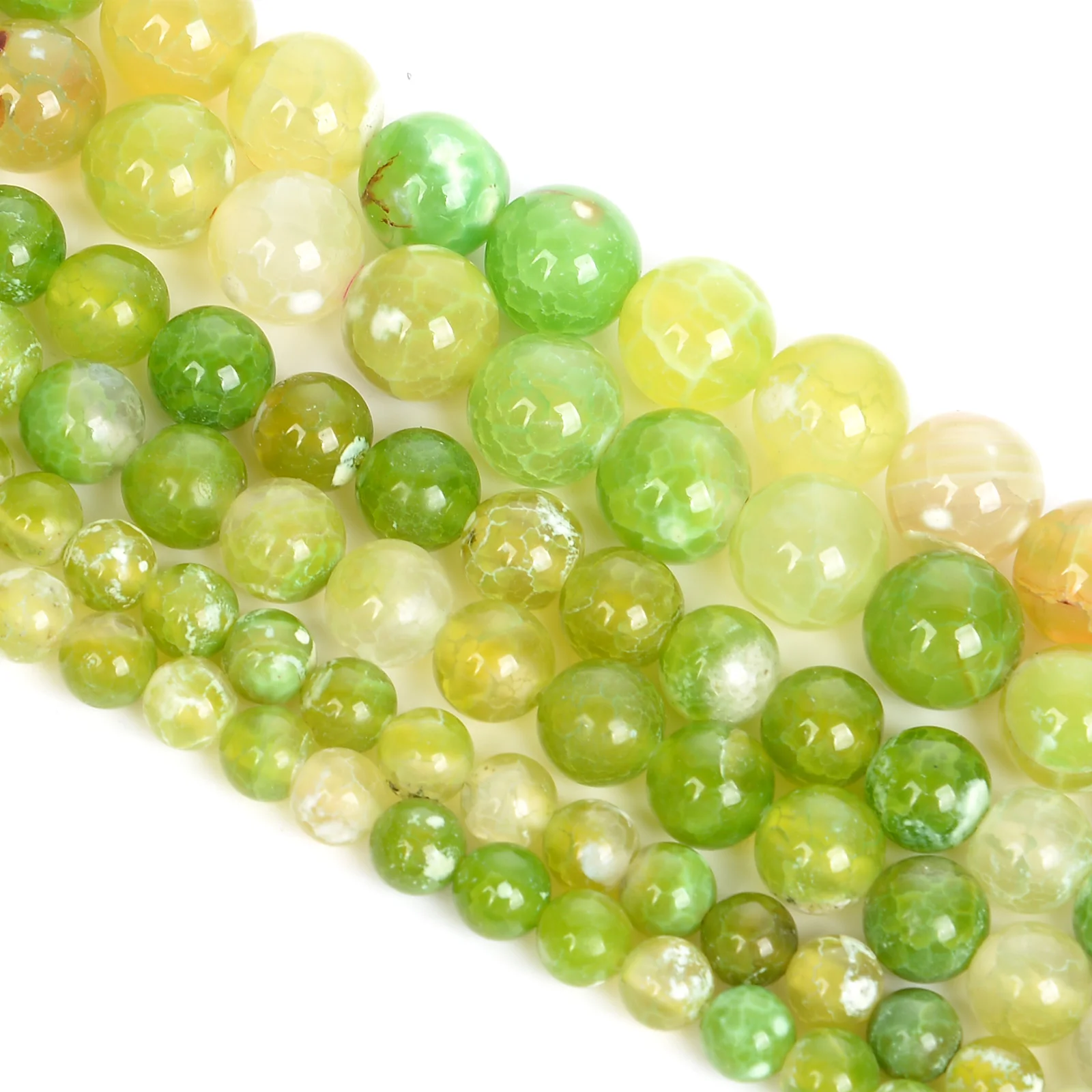 Smooth Green Fire Agate Natural Stone Beads Round Loose Spacer Beads for Jewelry - Picture 11 of 11