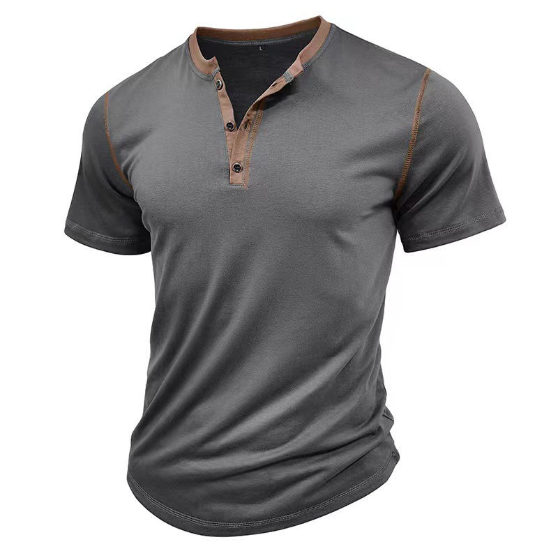 Herren europäisch und amerikanisch kurzärmelig Rundhals Herren hochwertiges T-Shirt - Bild 24 von 32
