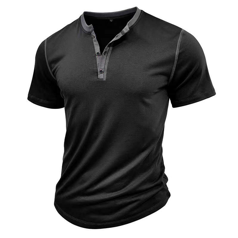 Herren europäisch und amerikanisch kurzärmelig Rundhals Herren hochwertiges T-Shirt - Bild 25 von 32