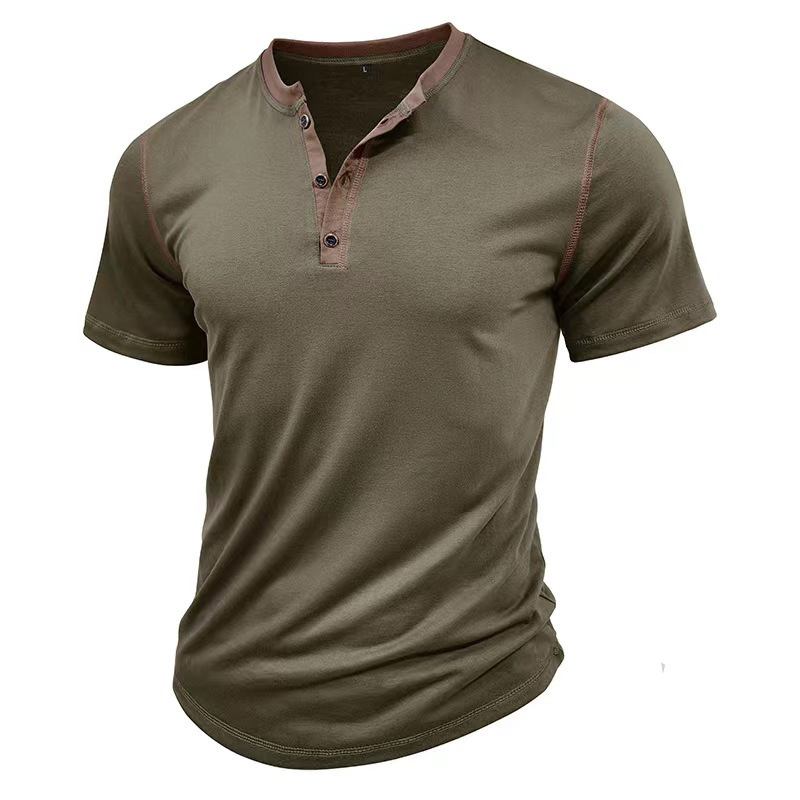 Herren europäisch und amerikanisch kurzärmelig Rundhals Herren hochwertiges T-Shirt - Bild 28 von 32