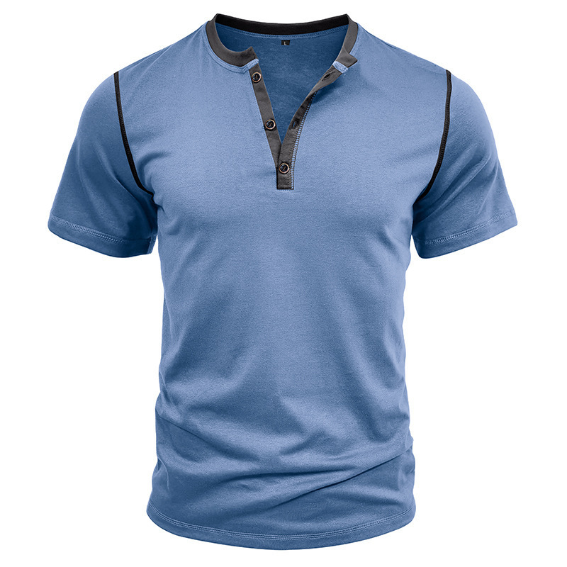 Herren europäisch und amerikanisch kurzärmelig Rundhals Herren hochwertiges T-Shirt - Bild 29 von 32
