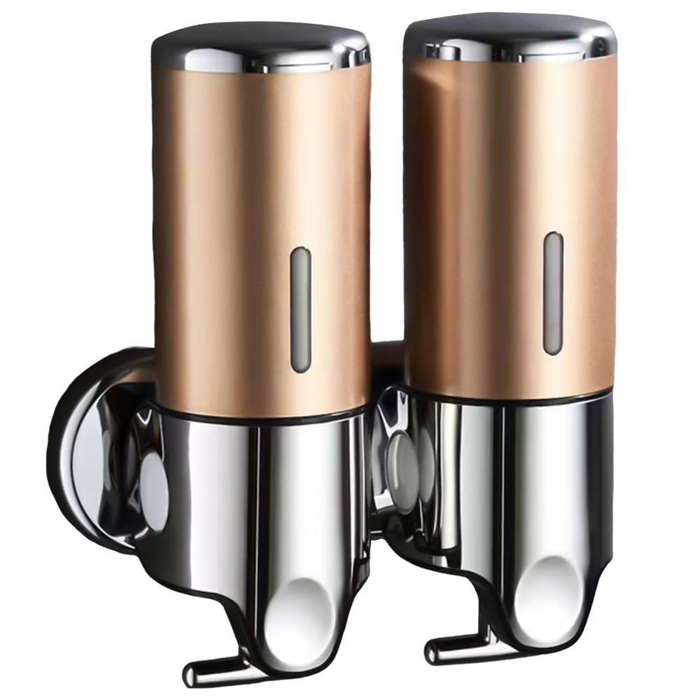 No-Drill 2 Chamber Soap Dispenser Wall Hanging Bathroom Hand Sanitizer for Home