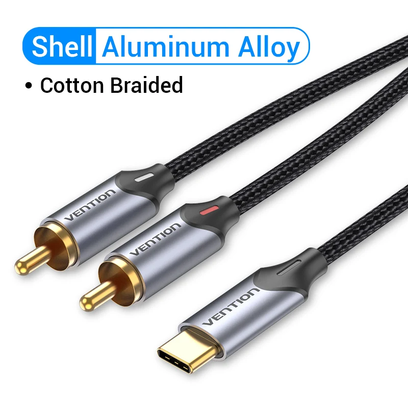 Cable de audio USB tipo C a 2 RCA para amplificador de altavoz convertidor divisor portátil - Imagen 13 de 13