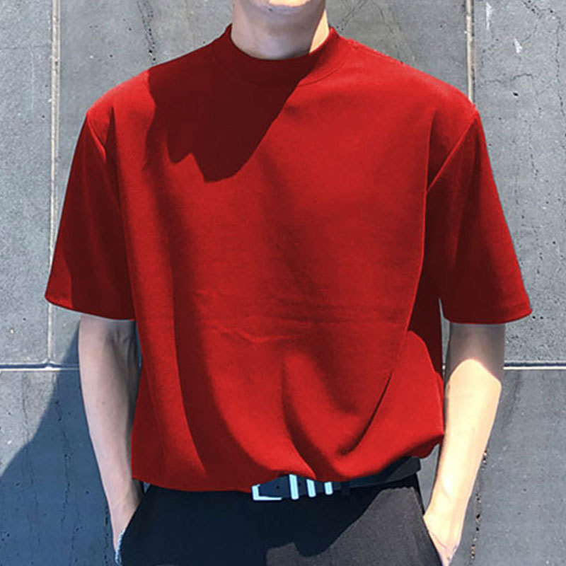 Schwergewicht T-Shirt reine Baumwolle, Sommerkleidung, einfarbig Herren Basisshirt - Bild 8 von 9
