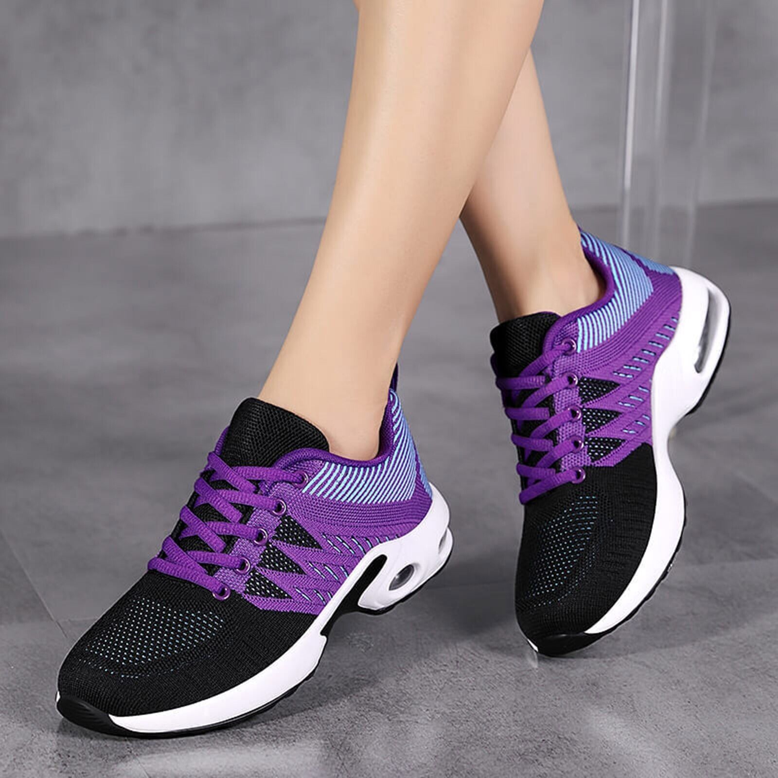 Sneaker da donna scarpe slip on casual stringate da lavoro antiscivolo scarpe da passeggio - Foto 27 di 29